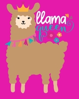 LLama Queen: Perfect Composition Notebook & Sketchbook (Wide Ruled Paper) 1671523822 Book Cover