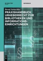 Praxishandbuch Urheberrecht f�r Bibliotheken und Informationseinrichtungen 3110578298 Book Cover