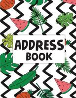 Address Book: Email Address Book And Contact Book(Green Floral Frame Design) - Alphabetical 8.5x11 For Record Contact, Birthday, Email Address, Mobile Number: Address Book Large Print 1974394875 Book Cover