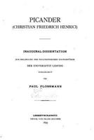 Picander (Christian Friedrich Henrici) 1016331282 Book Cover
