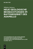 Neue geologische Beobachtungen im Baitonegebiet des Adamello 3111189287 Book Cover