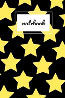 Black and yellow star print notebook: novelty notebook 6x9 1672384109 Book Cover