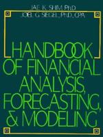 HANDBOOK FINANCIAL ANALYSIS FORECASTING & MODELING 0808089099 Book Cover