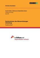 Rechtsrahmen Des Borsenruckzuges (Delisting) 3656688273 Book Cover