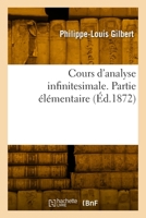 Cours d'analyse infinitesimale. Partie élémentaire 2329995768 Book Cover