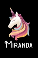 Miranda: Personalized Custom Name Unicorn Themed Monthly 2020 Planner (Calendar, To Do List, Monthly Budget, Grocery List, Yearly Financial Goals) Gift for Girls and Women 1710954434 Book Cover