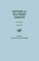 Historical Southern Families, Volume XX 0806306726 Book Cover