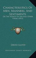 Characteristics of Men, Manners, and Sentiments 0526097329 Book Cover