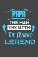 Papa The Man The Myth The Fishing Legend: The Ultimate Fishing Log For The Tackle Box Fishing Hobby Record Date, Time, Location, Weather Conditions, Water Conditions, Tide and Moon Phases Graphic Note 1673494498 Book Cover