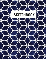 SketchBook: Notebook Blank Pages size 8.5"x 11" 100 pages | Navy Blue White Pattern Cover Great for Drawing, Sketching, Writing and Given as a Gift | 1694533239 Book Cover