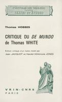 Critique du De Mundo de Thomas White 2711603733 Book Cover