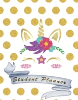 Student Planner: Cute Minimalist Gold Polka Dots Unicorn Nursing Student Academic Planner 12-Months undated Weekly Monthly Cute Nurse Gift Idea Agenda Organizer Notebook to write in 1706584121 Book Cover