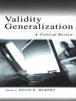 Validity Generalization 0415653118 Book Cover