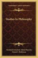 Studies in Philosophy (Essay index reprint series) 0548445974 Book Cover