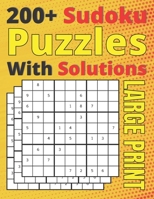 200+ Sudoku Puzzles With Solutions Large Print: Extra Large Medium difficulty Sudoku Book for Adults and Seniors 8.5x11 B08WZH55PQ Book Cover