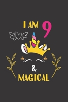 I Am 9 & Magical: 9th Unicorn Birthday Gifts For 9 Years Old Girl Boy Journal Lined Notebook 6x9 120 Pages 1708104941 Book Cover