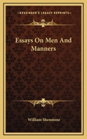 Essays on Men and Manners 114095380X Book Cover