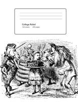 College Ruled: Alice in Wonderland with Unicorn College Ruled Composition Notebook 1723097438 Book Cover