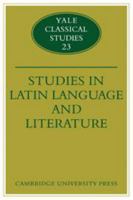Studies in Latin Language and Literature 0521124611 Book Cover