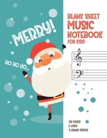 Blank Sheet Music Notebook for Kids: Enjoy Christmas: Wide Staff Music Manuscript Paper: large staves, perfect for younger learners, , 8.5 x 11 inch, 110 pages of 5 lines 3 grand staves 1711878200 Book Cover