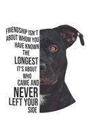 Friendship Isn't About: Pitbull Dog Notebook Blank Line Dog Lover Journal Lined with Lines 6x9 120 Pages Checklist Record Book Take Notes Animal Pet Dogs Planner Paper Christmas Gift for Pitbull Lover 1708352937 Book Cover