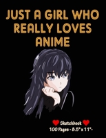 Just A Girl Who Really Loves Anime - Sketchbook: Anime Sketch Book for drawing and sketching - Anime Drawing Book - Blank Drawing Paper - | 8.5” x 11”, 100 pages |Valentine's Day Gift 1676631356 Book Cover