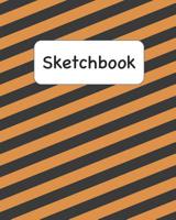 Sketchbook: Black and Orange Construction Stripe Sketchbook for Adults and Kids of All Ages 1078093040 Book Cover