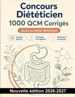 Concours Diététicien : 1000 QCM Corrigés: Anatomie digestive, métabolisme, besoins nutritionnels et dénutrition : préparation ciblée avec réponses expliquées (French Edition) B0HCMGPS1C Book Cover