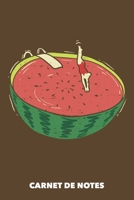 Carnet de Notes: �claboussure de melon d'eau A5 petits carreaux - 120 pages pour les gens � la mode (brun) 1687868344 Book Cover