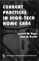 Current Practices in High-Tech Home Care 0826112560 Book Cover