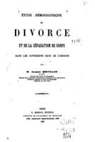 �tude D�mographique Du Divorce Et de la S�paration de Corps Dans Les Diff�rents Pays de l'Europe 1146230680 Book Cover
