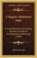 A Magyar Allamnyelv Jogai: A Torvenyhozo Es Kormanyzo Hatalom Koreben A Honfoglalastol Mostanaig (1904) 1160763852 Book Cover