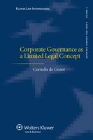 Corporate Governance as a Limited Legal Concept 9041128735 Book Cover