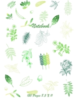 Notebook 120 Pages 8.5 X 11: Pretty White Background With Fall Leaves Fauna Acorn Book For Projects 169102502X Book Cover