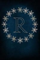 R: Monogram Initial Notebook Journal with Magical Snowflake Blue Cover 1070772755 Book Cover