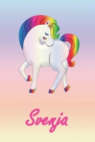 Svenja: Personalisiertes | individualisiertes Einhorn Notizbuch / persönliches Tagebuch / Schreibheft / Logbuch / Planer / Vokabelheft / Notizen - 6 x ... glänzendes Cover. (German Edition) 1677282398 Book Cover