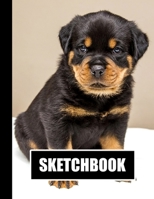Sketchbook: Cute Black Puppy Dog Cover Design | White Paper | 120 Blank Unlined Pages | 8.5" X 11" | Matte Finished Soft Cover 1712508237 Book Cover