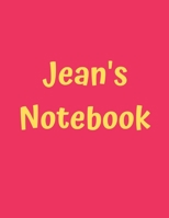 Jean’s Notebook: Pink Cover, College Ruled, 100 Sheets, 8.5" x 11" (Letter Size), White Paper (Women's Custom Names) 1675554889 Book Cover