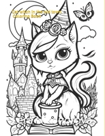 Cat witch in the old town Coloring Book Ages 3-8. Fun Coloring 100 pages. B0C2RM929C Book Cover