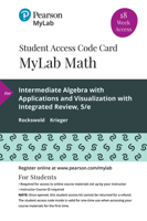 Mylab Math with Pearson Etext -- 18 Week Standalone Access Card -- For Intermediate Algebra with Applications & Visualization with Integrated Review 0135903475 Book Cover