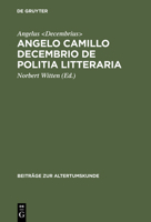 Angelo Camillo Decembrio de Politia Litteraria 3598777183 Book Cover