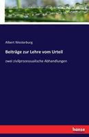 Beitrage Zur Lehre Vom Urteil 3744667804 Book Cover