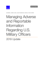 Managing Adverse and Reportable Information Regarding U.S. Military Officers: 2019 Update 1977406017 Book Cover