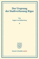 Der Ursprung Der Stadtverfassung Rigas 3428162102 Book Cover