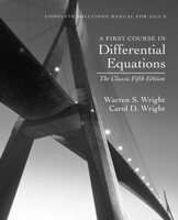 A First course in Differential Equations: Student Solution Manual for Zill's Classic Fifth Edition 0534382800 Book Cover