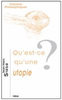 Qu'est-Ce Qu'une Utopie? 2711623416 Book Cover