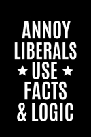 Annoy Liberals Use Facts & Logic: Funny Blank Political Notebook | Tariff Man Gag Gift for Supporters | College Ruled Presidential Journal. Black Cover 1691655481 Book Cover
