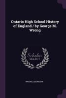 Ontario High School History of England 1341695344 Book Cover