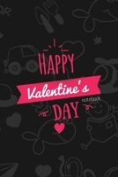 Happy Valentines Day Notebook, Blank Write-in Journal, Dotted Lines, Wide Ruled, Medium (A5) 6 x 9 In (Black) 1714382346 Book Cover