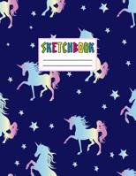 Sketchbook: Cute Unicorn Kawaii Sketch Book for Girls, Kids, Tee 1093407824 Book Cover